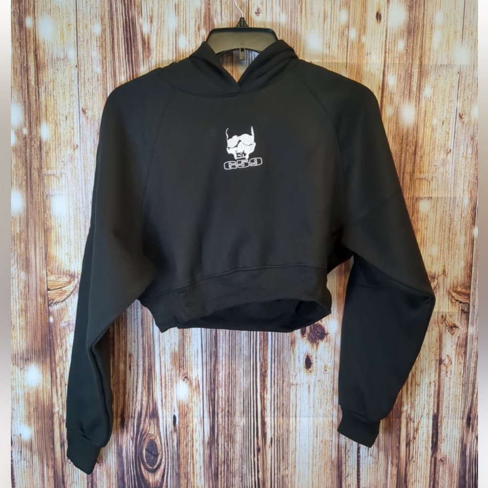 G59 Logo Cropped Hoodie Black Womens Size Large New With‎ Tags